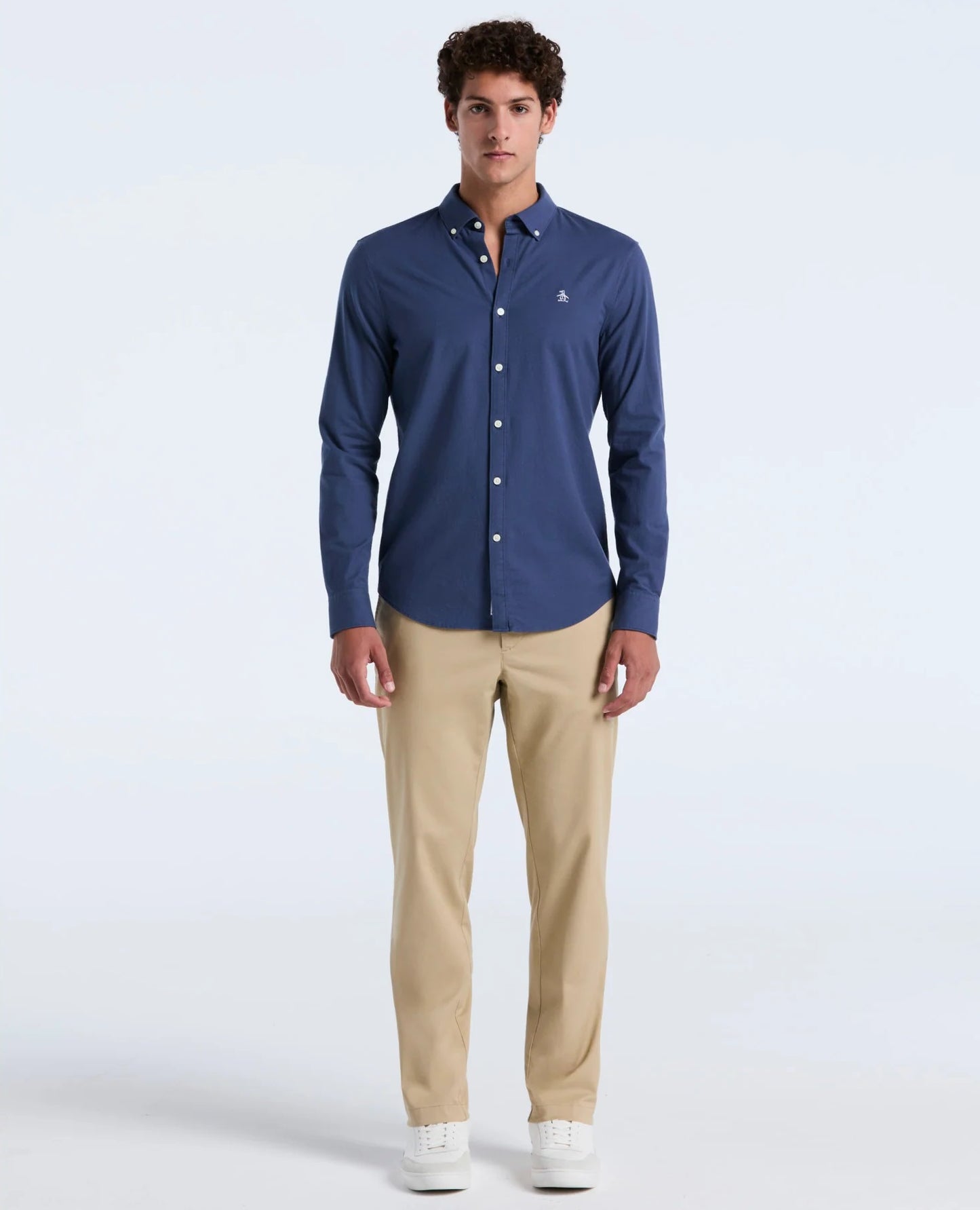 Original Penguin Long Sleeve Oxford Shirt - Sargasso Sea