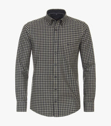 Casa Moda Long Sleeve Casual Checked Shirt 300 - Olive