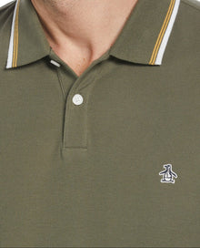 Original Penguin Organic Cotton Tipped Collar Polo Shirt - Dusty Olive