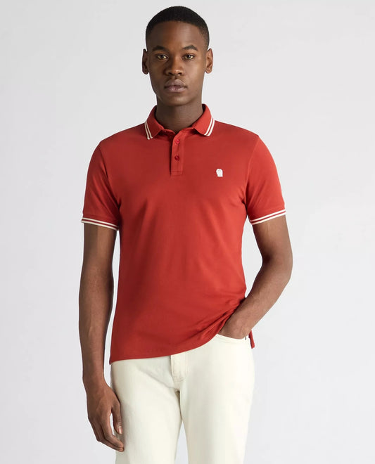 Remus Uomo Short Sleeve Casual Polo Shirt - Dark Orange