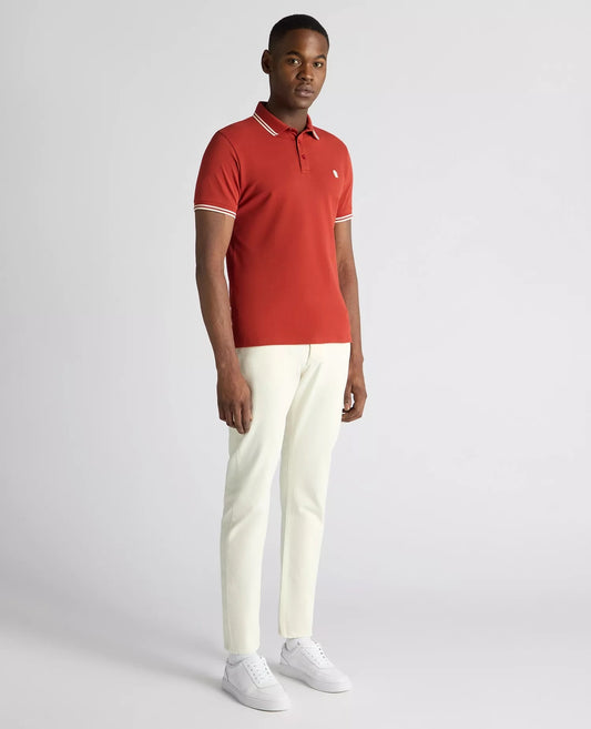 Remus Uomo Short Sleeve Casual Polo Shirt - Dark Orange