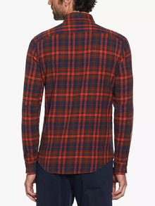 Original Penguin Flannel Plaid Checked Shirt - Dress Blues