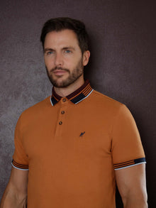 Mish Mash Oslo Regular Fit Jersey Polo Shirt - Rust