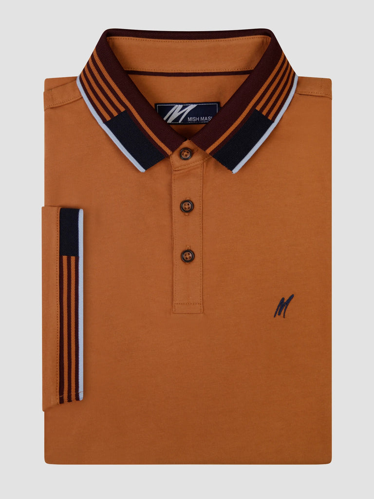 Mish Mash Oslo Regular Fit Jersey Polo Shirt - Rust