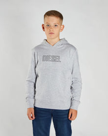 Boys Diesel Otis Pull Over Hoodie - Grey Melange