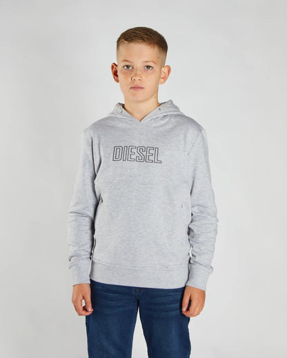 Boys Diesel Otis Pull Over Hoodie - Grey Melange