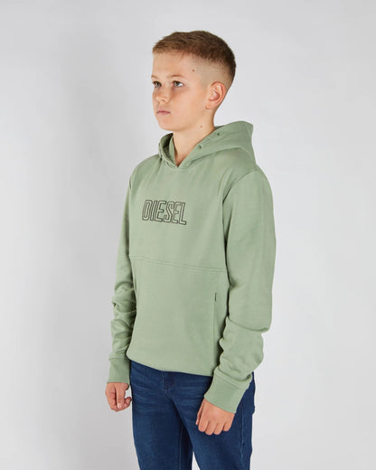 Boys Diesel Otis Pull Over Hoodie - Sage
