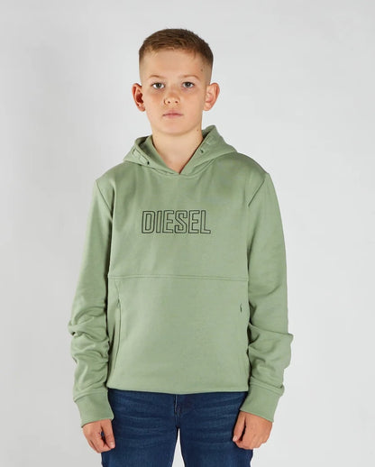 Boys Diesel Otis Pull Over Hoodie - Sage