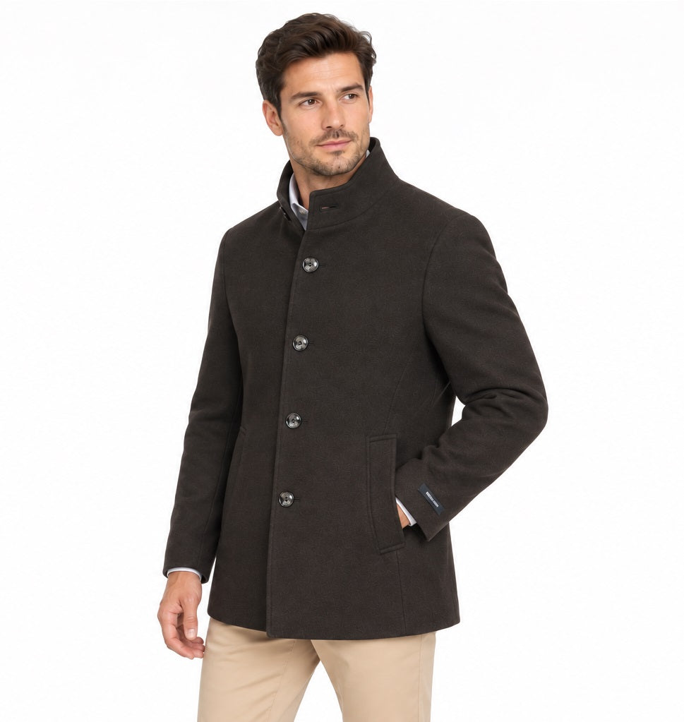 Remus Uomo Jonah Tapered Fit Tailored Coat - Dark Brown