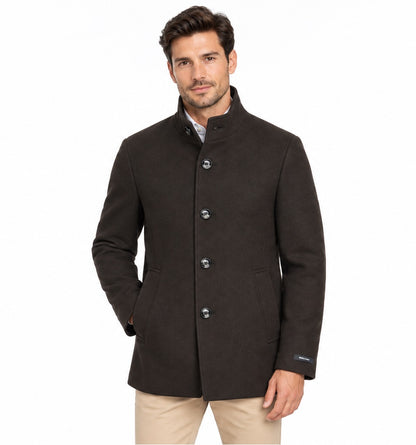 Remus Uomo Jonah Tapered Fit Tailored Coat - Dark Brown