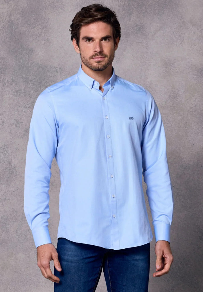 Rivet & Denim Long Sleeve Oxford Shirt - Sky