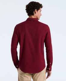 Original Penguin Long Sleeve Oxford Shirt With Stretch - Cabernet
