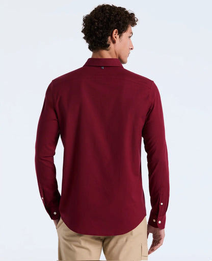 Original Penguin Long Sleeve Oxford Shirt With Stretch - Cabernet