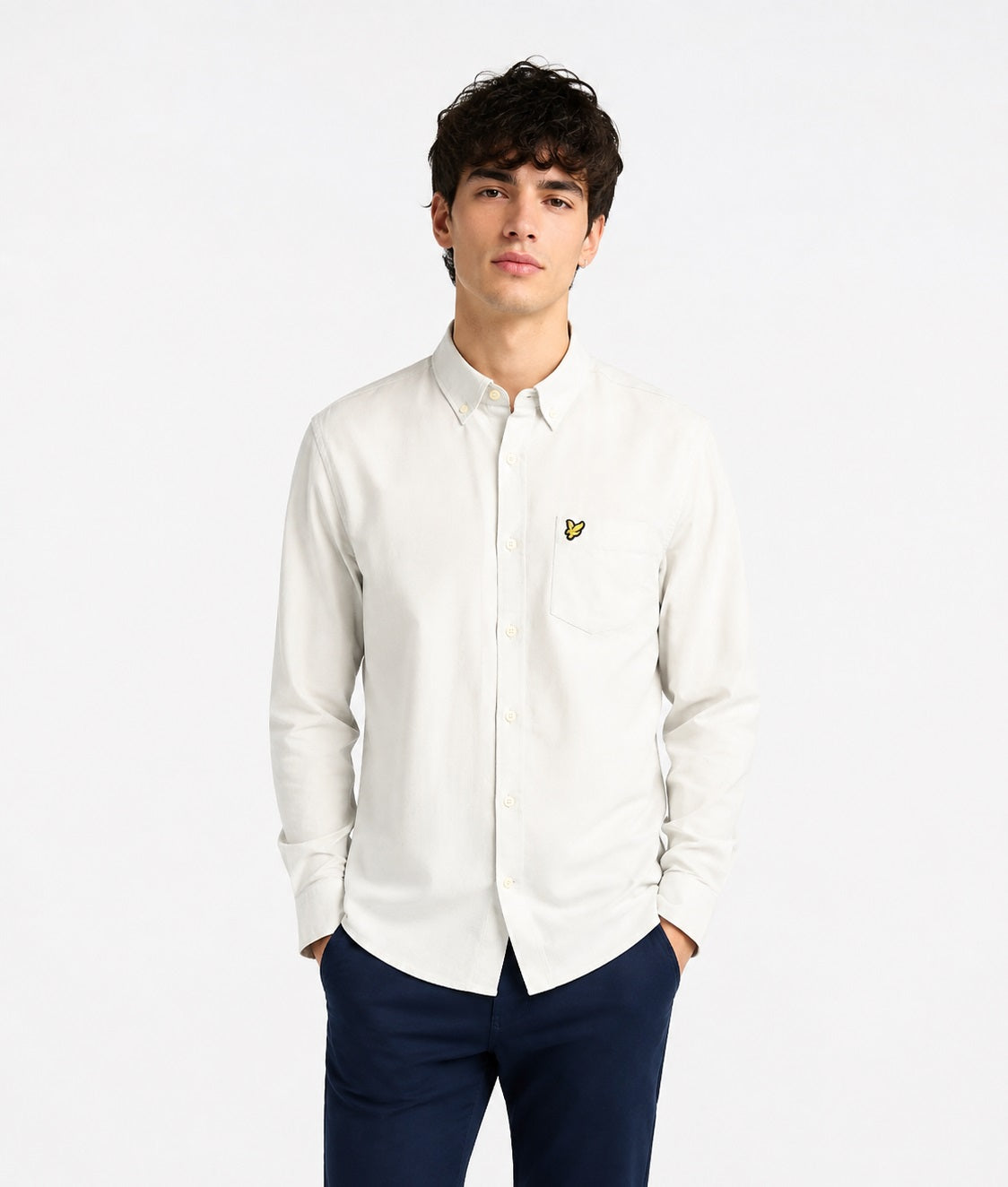 Lyle & Scott Plain Oxford Casual Shirt - Glacier Grey