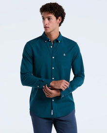Original Penguin Long Sleeve Oxford Shirt With Stretch - Reflecting Pond