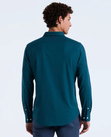 Original Penguin Long Sleeve Oxford Shirt With Stretch - Reflecting Pond