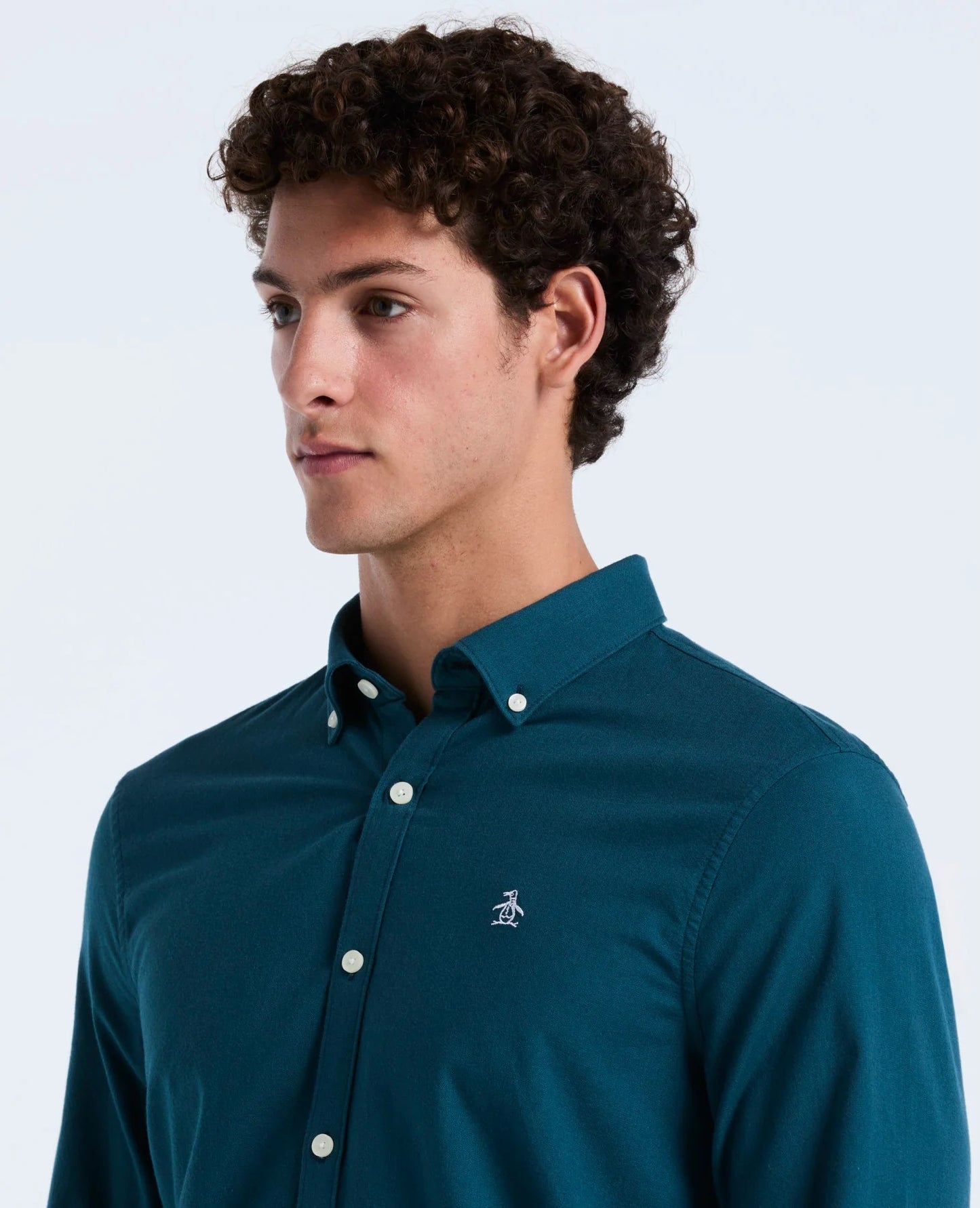 Original Penguin Long Sleeve Oxford Shirt With Stretch - Reflecting Pond