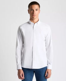 Remus Uomo Tapered Long Sleeve Casual Shirt - White