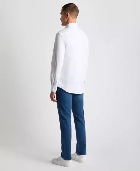 Remus Uomo Tapered Long Sleeve Casual Shirt - White