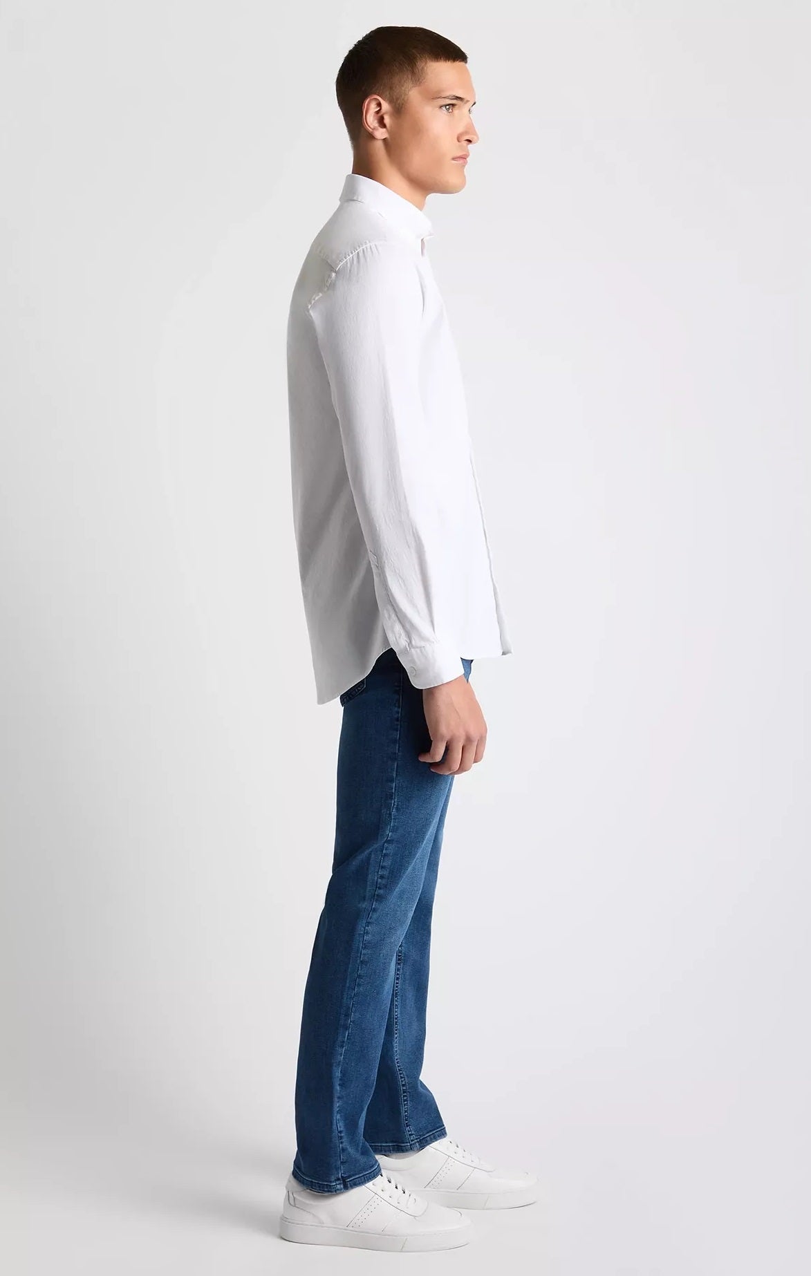 Remus Uomo Tapered Long Sleeve Casual Shirt - White