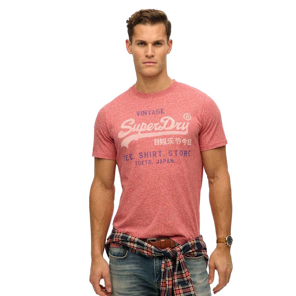 Superdry Vintage Logo Classic Relaxed T-Shirt - Mid Red Grit