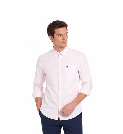 Original Penguin Ecovero Oxford Stretch Long Sleeve Shirt - Parfait Pink
