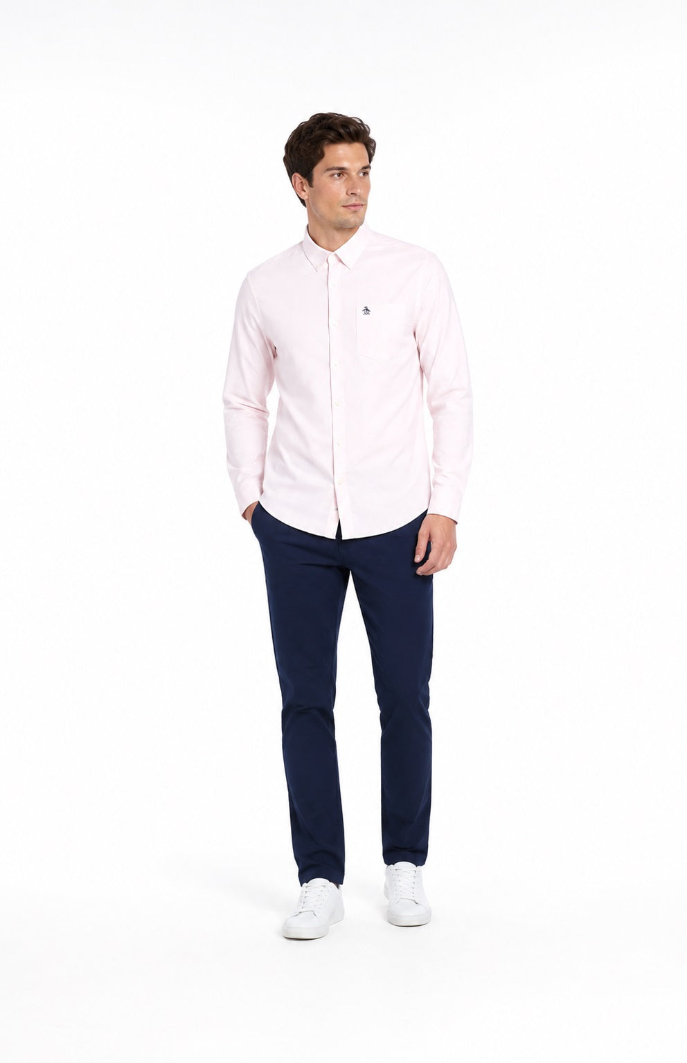 Original Penguin Ecovero Oxford Stretch Long Sleeve Shirt - Parfait Pink