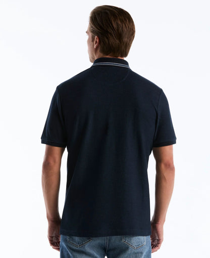 Original Penguin Honeycomb Jacquard Tipped Polo Shirt - Dark Sapphire