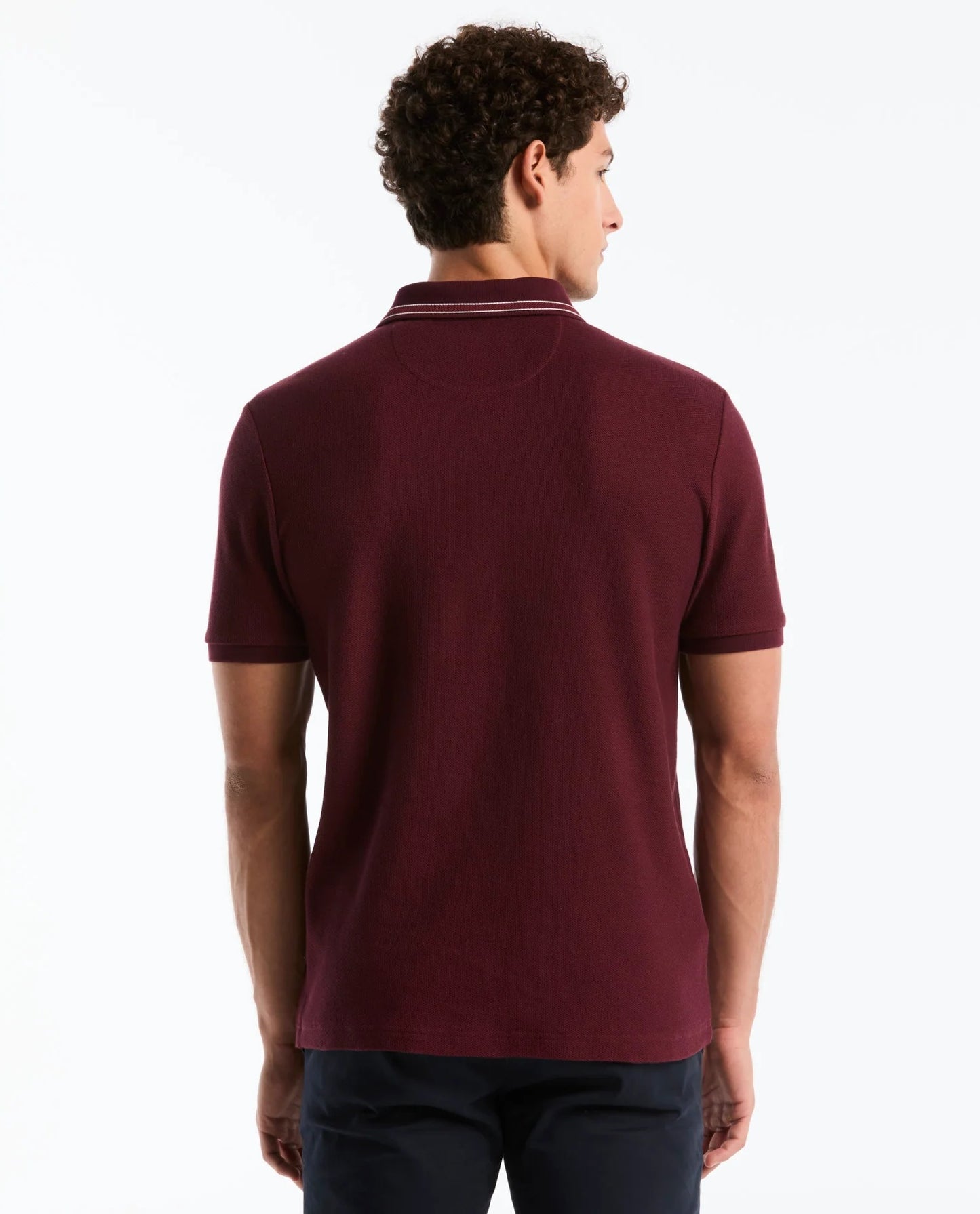 Original Penguin Honeycomb Jacquard Tipped Polo Shirt - Port Royale