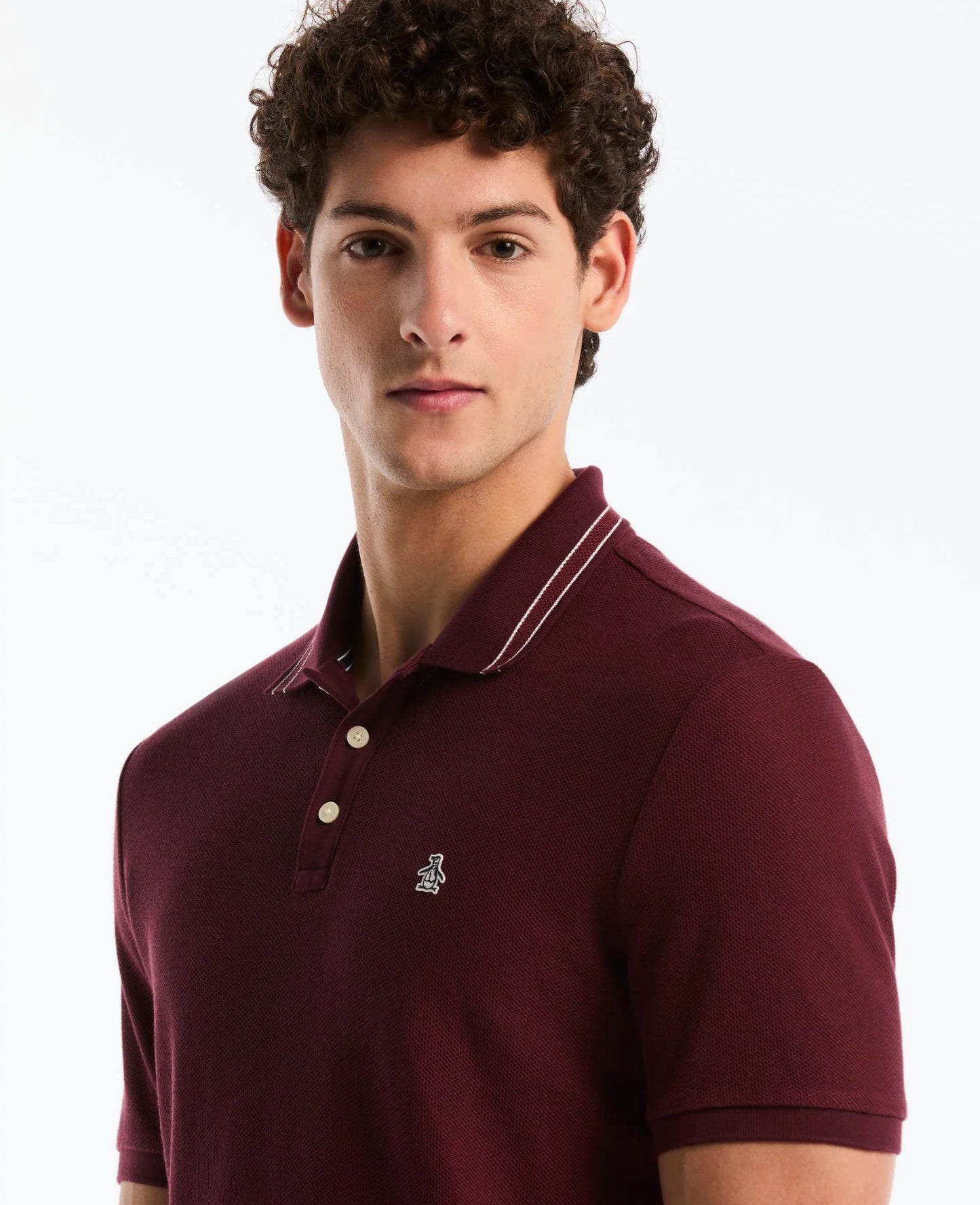 Original Penguin Honeycomb Jacquard Tipped Polo Shirt - Port Royale