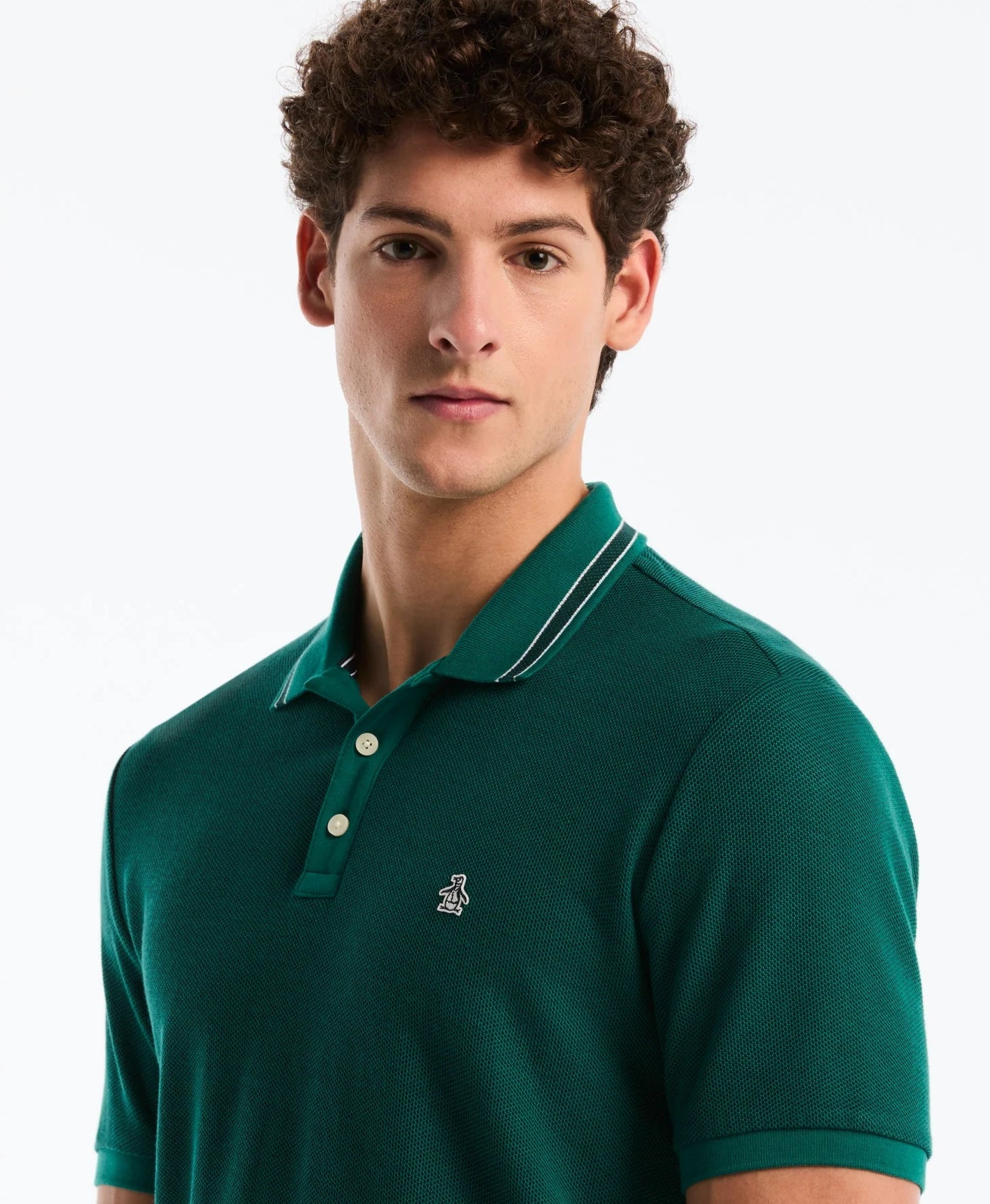Original Penguin Honeycomb Jacquard Tipped Polo Shirt - Storm