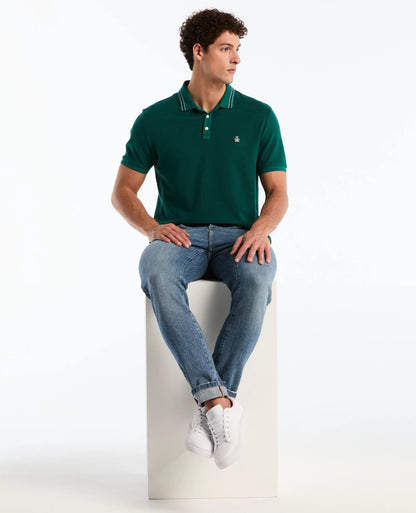 Original Penguin Honeycomb Jacquard Tipped Polo Shirt - Storm