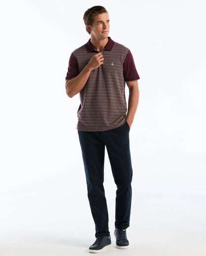 Original Penguin Jacquard Front Fairisle Polo Shirt - Port Royale