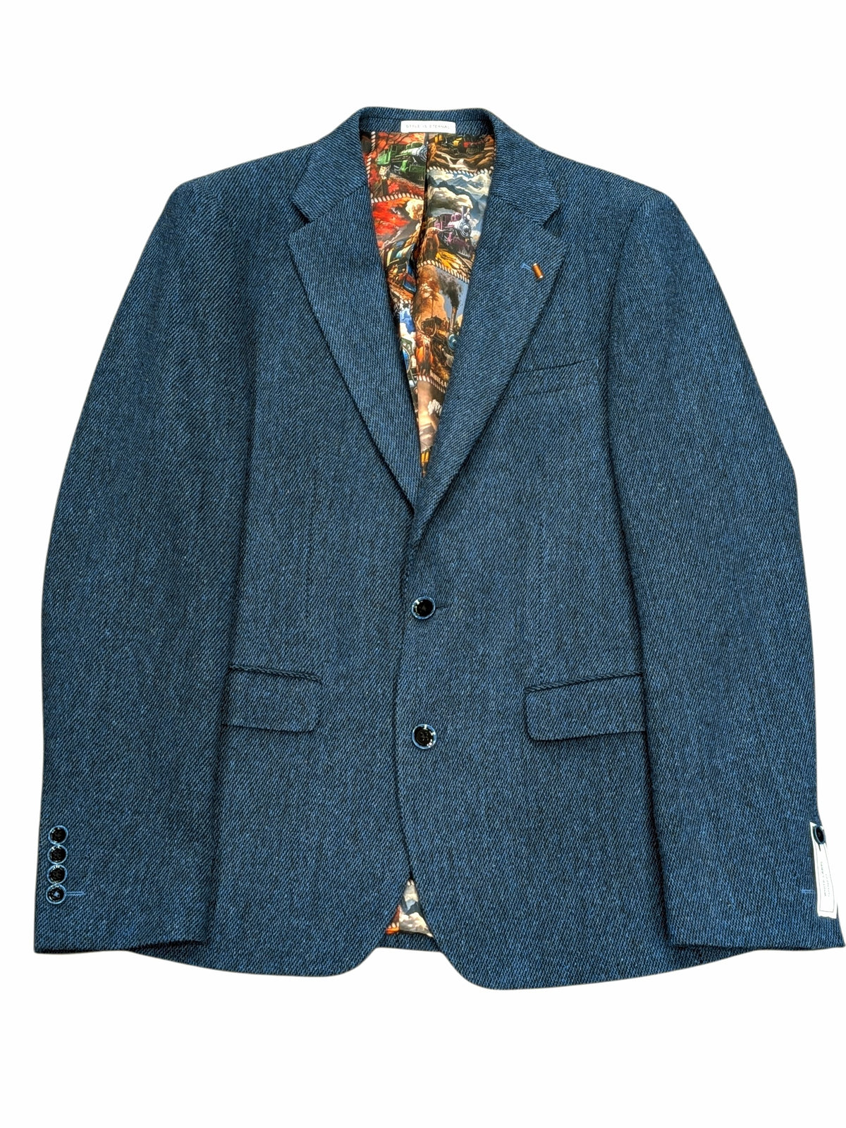 White Label Tapered Fit Textured Blazer - Blue