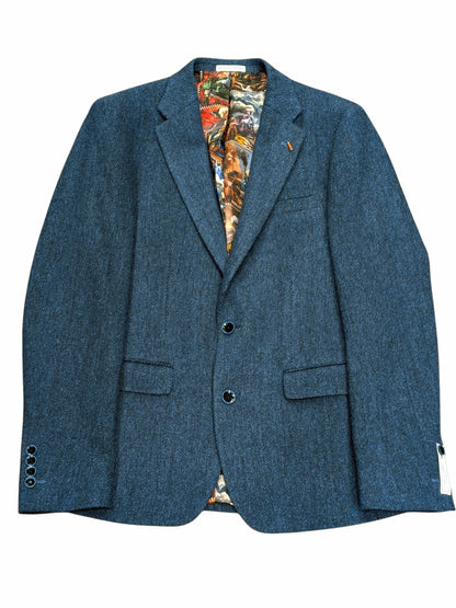 White Label Tapered Fit Textured Blazer - Blue