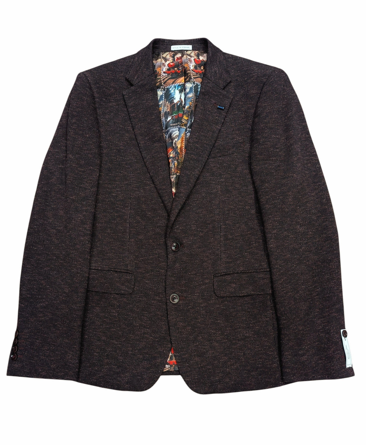 White Label Tapered Fit Textured Blazer - Burgundy