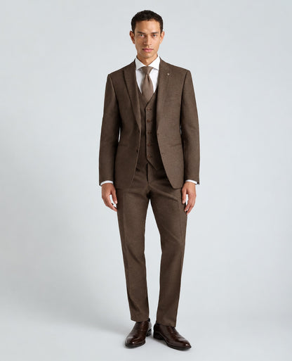 Remus Uomo Pablo J 3 Piece Tapered Fit Suit - Brown