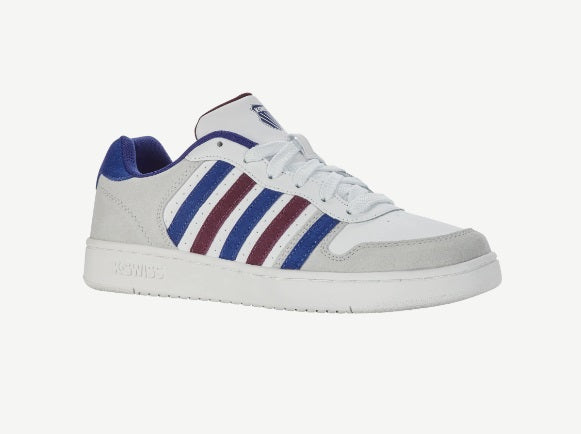 K-Swiss Court Palisades Trainer - White/Sodalite Blue/Burgundy