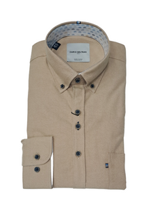 Dario Beltran Pazos Oxford Regular Fit Casual Shirt - Tan