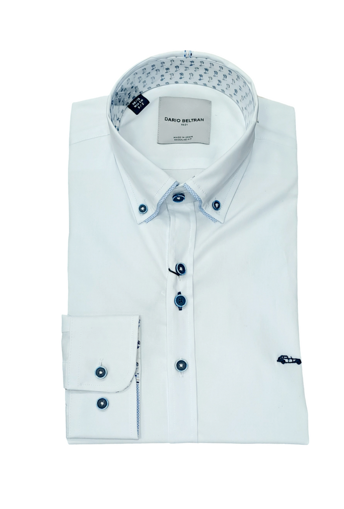 Dario Beltran Pedraza Regular Fit Casual Shirt - White