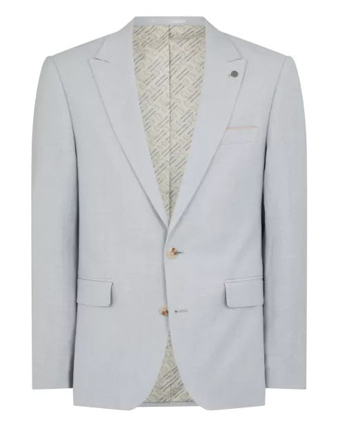 Remus Uomo Peppe Tapered Fit Linen Jacket - Light Blue