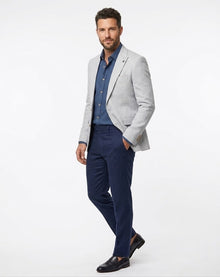 Remus Uomo Peppe Tapered Fit Linen Jacket - Light Blue