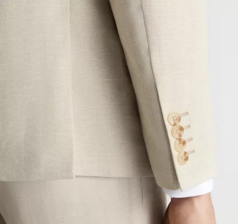 Remus Uomo Peppe Tapered Fit Linen Jacket - Stone
