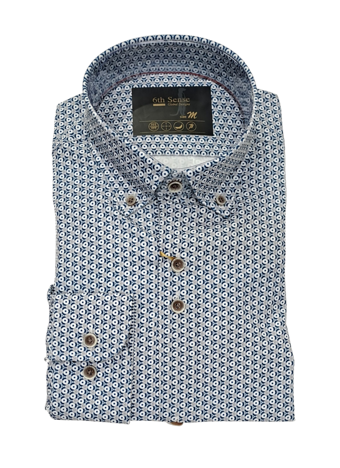 6th Sense Performance Long Sleeve Casual Shirt - 10 Blue