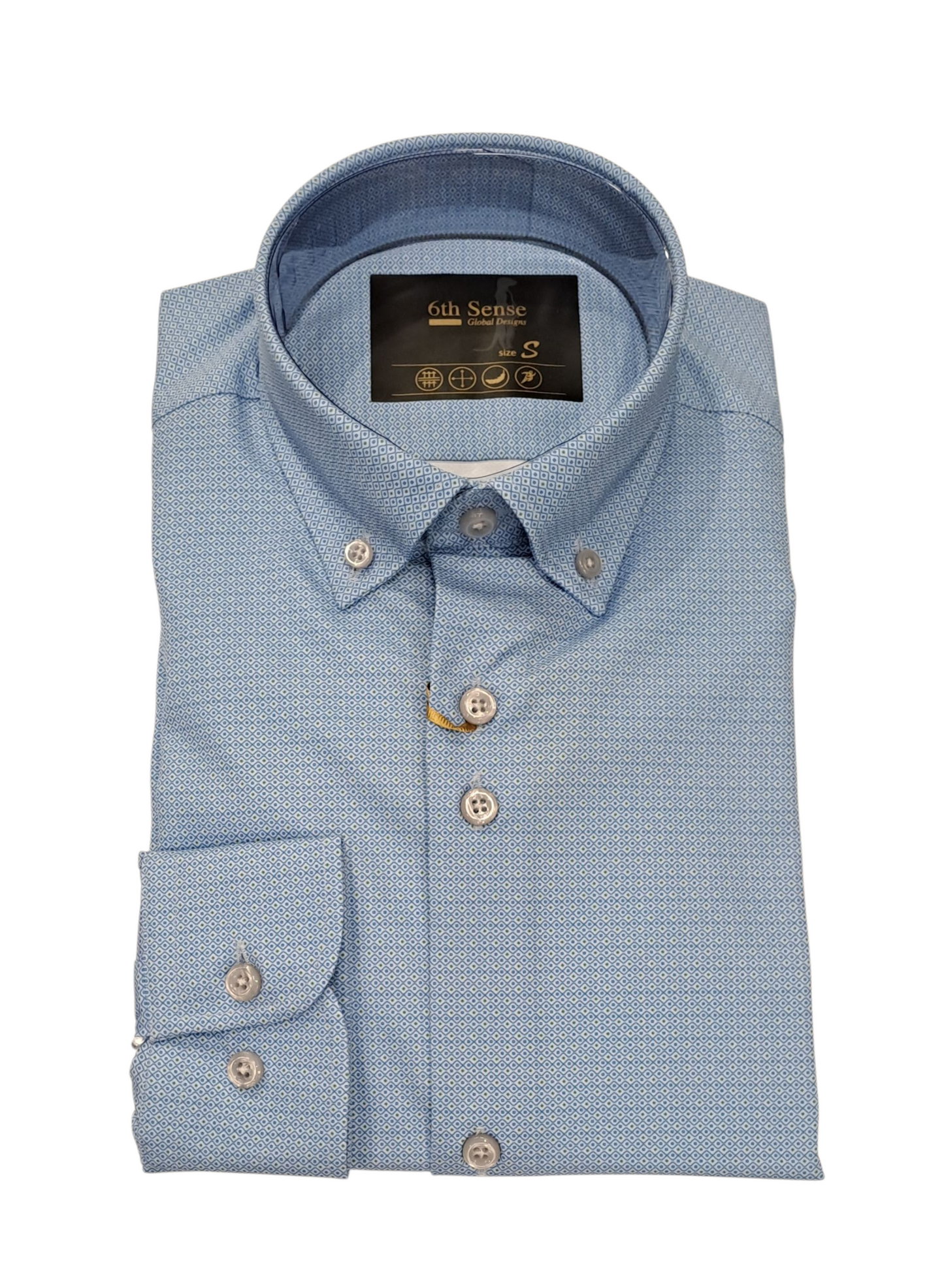 6th Sense Performance Long Sleeve Casual Shirt - 19 Blue