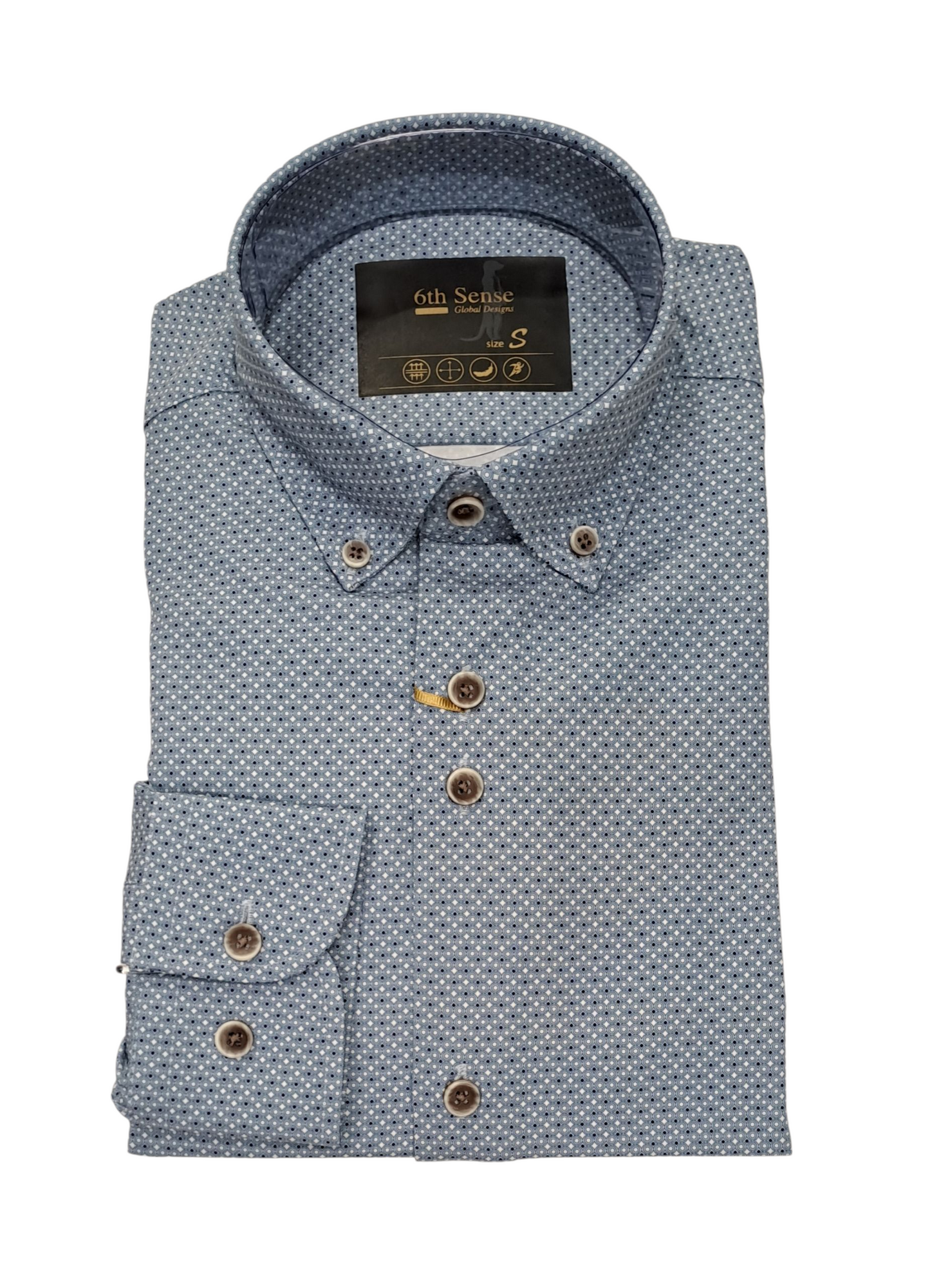 6th Sense Performance Long Sleeve Casual Shirt - 22 Blue
