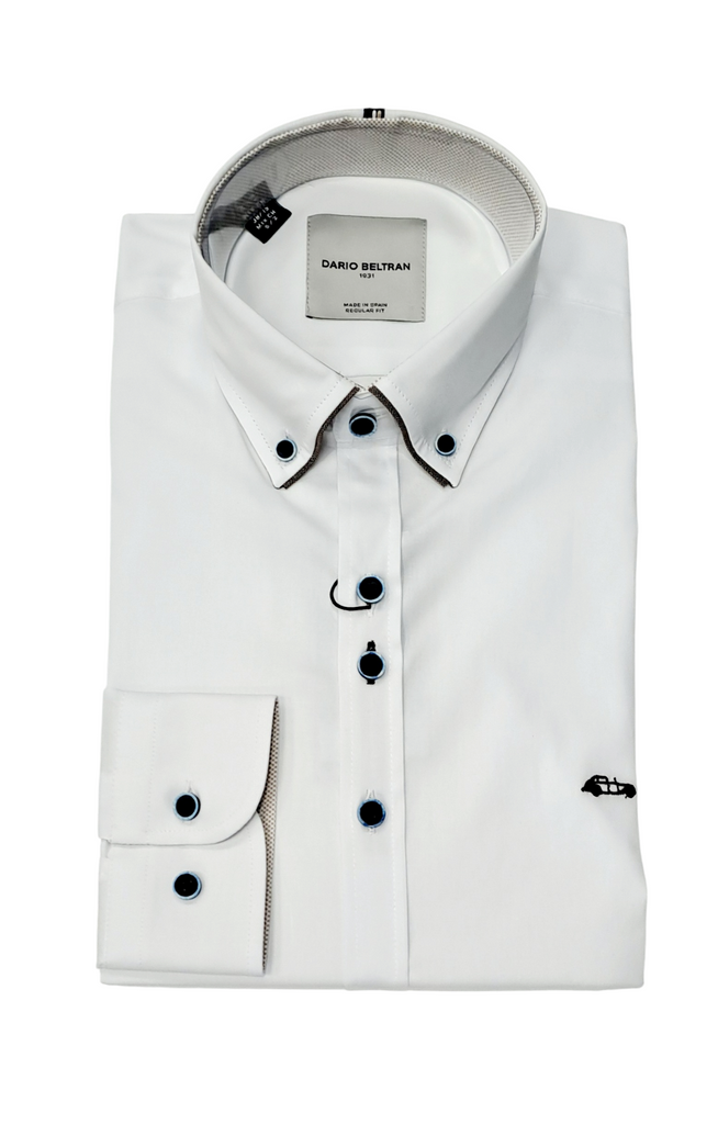 Dario Beltran Pereiro Regular Fit Casual Shirt - White