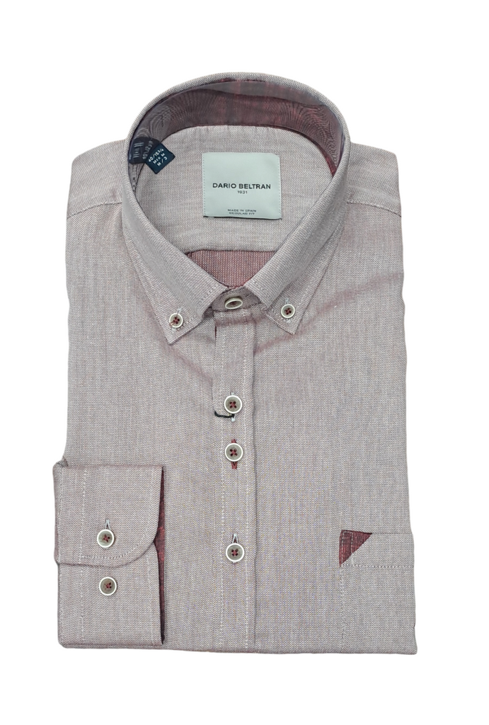 Dario Beltran Peroxa Regular Fit Casual Shirt - Burgundy