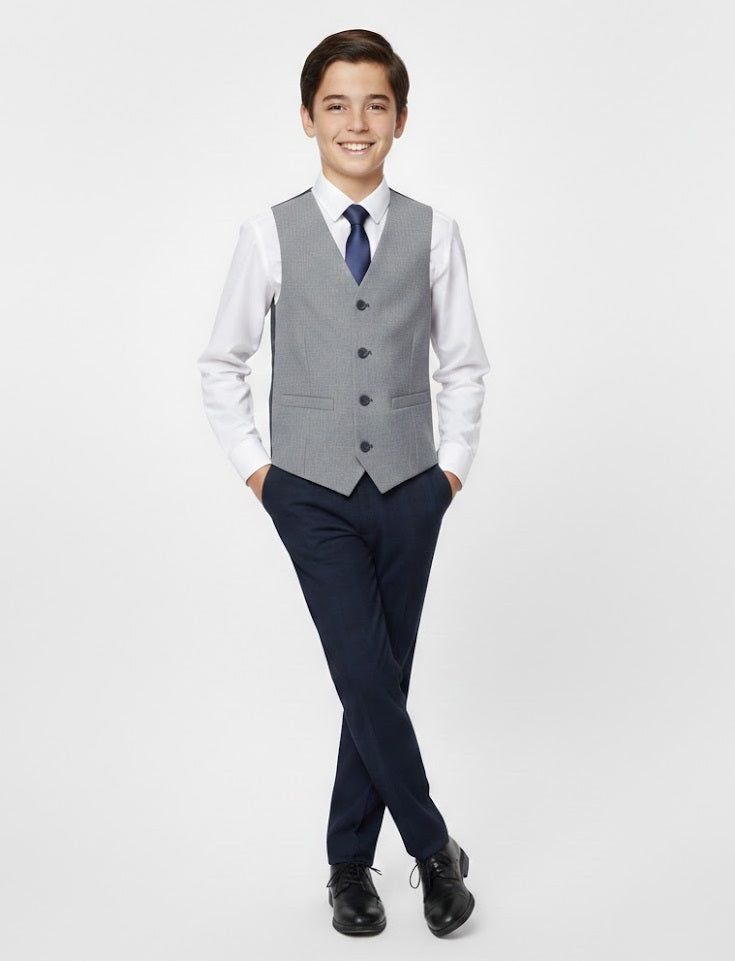 Boys Standar Peter Slim 3 Piece Suit - Navy