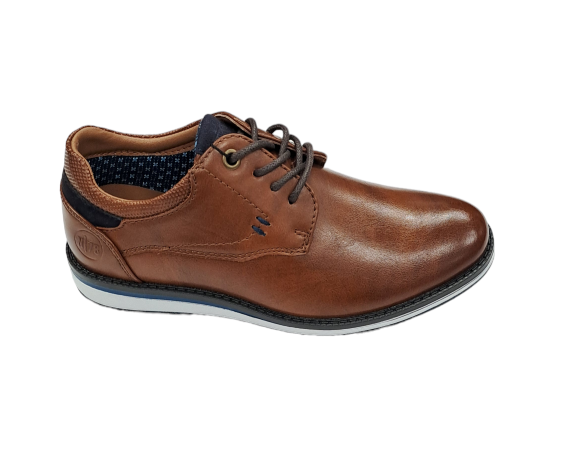Boys Ninety 78 Laced Smart Casual Shoe - Tan